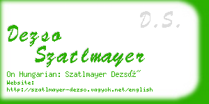 dezso szatlmayer business card